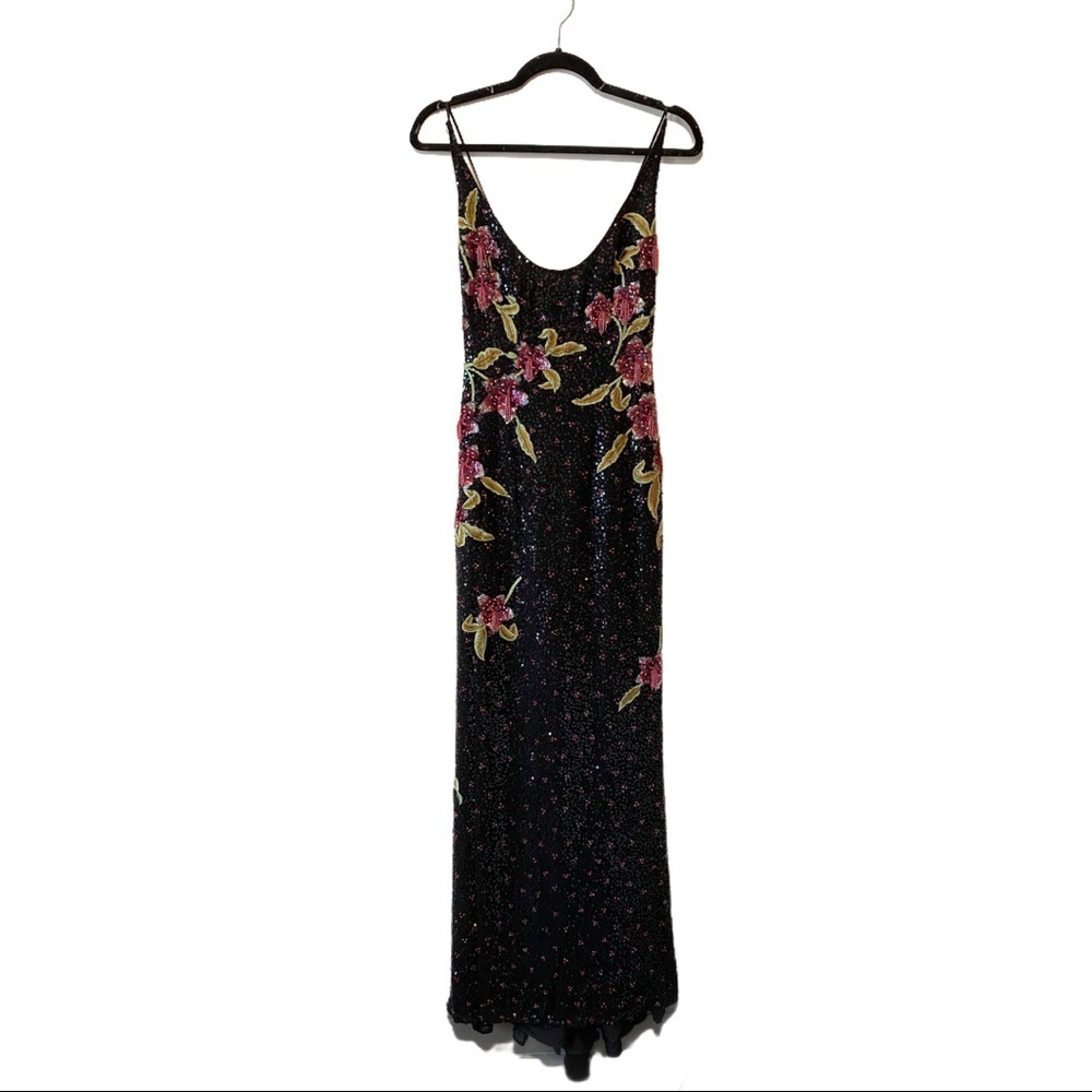 ESCADA beaded low back  embroidered gown Like new
